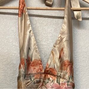 Floral Satin Halter Neck Camisole